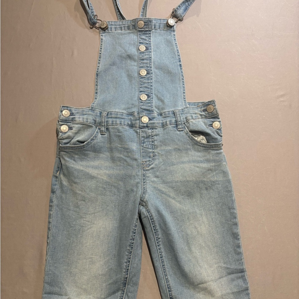 Kids Denim Overalls‎ the legs were trimmed up